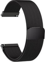 DrPhone Universele Magnetische Milanese Armband - 20mm - 42mm -  RVS Horlogeband - Zwart