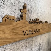 Skyline Vlieland Eikenhout - 100 cm - Woondecoratie design - Wanddecoratie - WoodWideCities