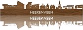 Skyline Heerenveen Notenhout - 100 cm - Woondecoratie design - Wanddecoratie - WoodWideCities