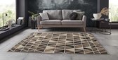 Vloerkleed triangle design - bruin 80x150 cm