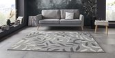 Vloerkleed bladeren - lichtgrijs 120x160 cm