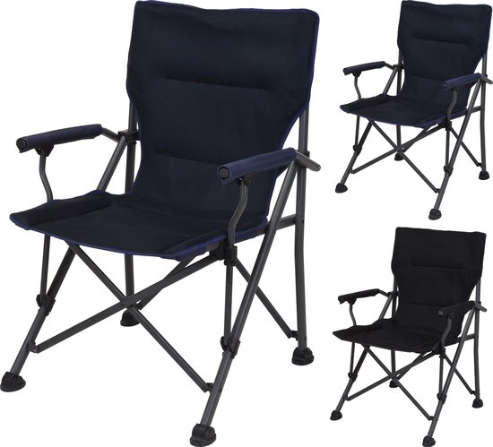Luxe campingstoel - vouwstoel met bekerhouding DONKERBLAUW bol.com