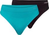 Underun Vrouwen String Duo Pack Turquoise/Zwart - Hardloopondergoed - Sportondergoed - L