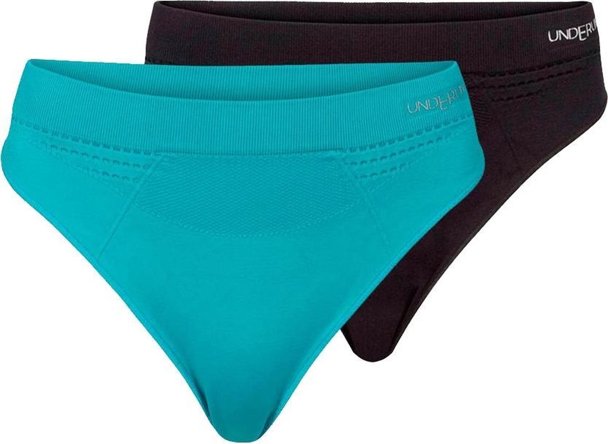 Underun Vrouwen String Duo Pack Turquoise/Zwart - Hardloopondergoed - Sportondergoed - S