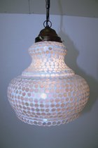 Melkwitte glasmozaiek hanglamp