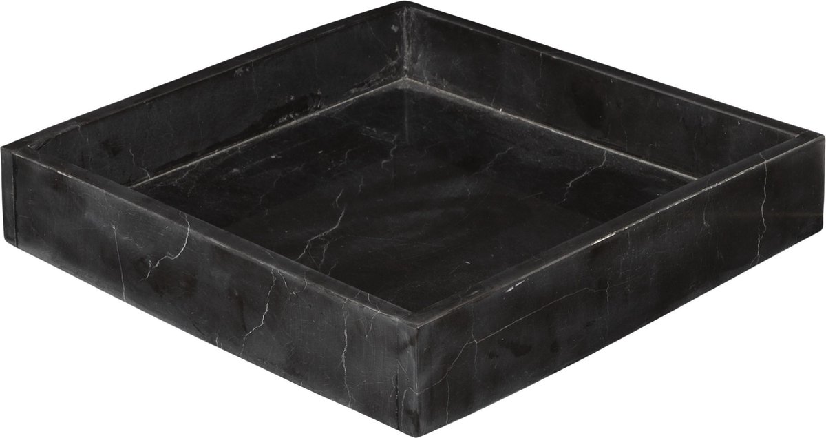 Vierkant dienblad Stoned zwart 30 x 30 cm | bol.com
