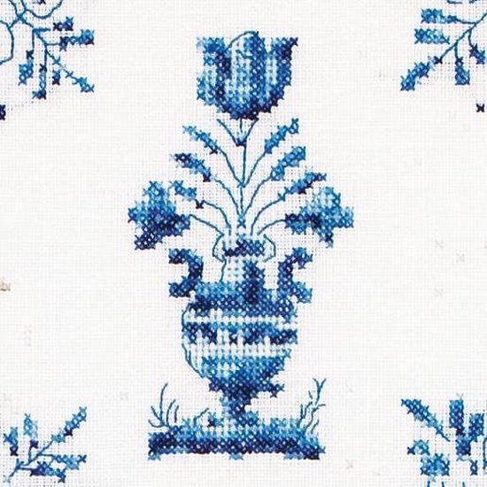 Thea Gouverneur - Borduurpakket met telpatroon - 442 - Voorgesorteerde DMC Garens - Hortensia & Roos - Linnen - 46 cm x 30 cm - DIY Kit
