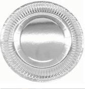 Kartonnen Bordjes zilver 23 cm 20 st - Wegwerp borden - Feest/verjaardag/BBQ borden