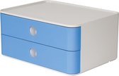 Smart-box Han Allison met 2 lades hemels blauw, stapelbaar HA-1120-84