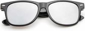 Freaky Glasses® - spacebril spiegel zilver - festival bril - dames en heren - zwart