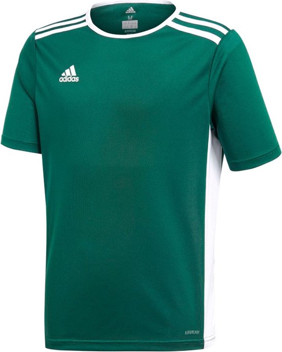 adidas Entrada 18 Sportshirt - Maat 128  - Unisex - groen,wit