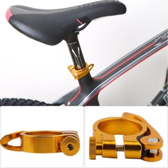 Fietsen zadelklemmen aluminiumlegering fiets zadelpenklem 31,8/34,9 mm zitbuisklem fiets zadelbuis clip fietsonderdelen fiets zadel zadelklem zadelpenklem (kleur: 34,9 mm goud
