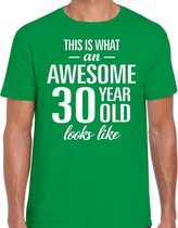 Awesome 30 year / 30 jaar cadeau t-shirt groen heren 2XL