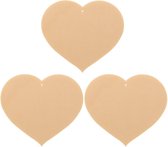 3x Houten hartjes 12 x 10 cm - Hobby/knutselmateriaal - Valentijn/Moederdag/Vaderdag cadeau/kado knutselen - Houten harten knutselen/schilderen