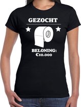 Gezocht WC papier beloning 10.000 euro tekst t-shirt zwart dames 2XL