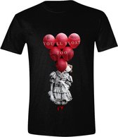 IT - Rood Balloons Float Heren T-Shirt - Zwart - XL