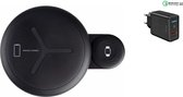DrPhone REFORM®- Inklapbare  2 in 1 Wireless Qi Lader – Apple Watch 6 / Apple Watch 4 / 3 & o.a iPhone 12 / iPhone 11 Pro Max / XS / XR -  Zwart