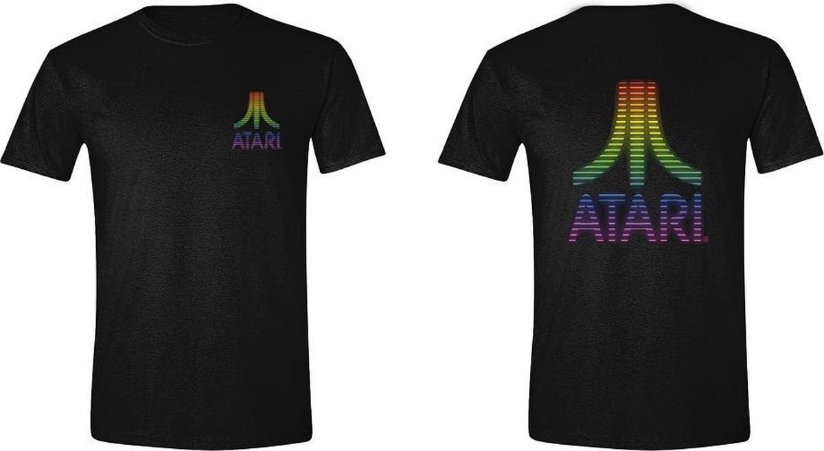 Atari - Neon Stripes Back & Front Men T-Shirt - Black - S