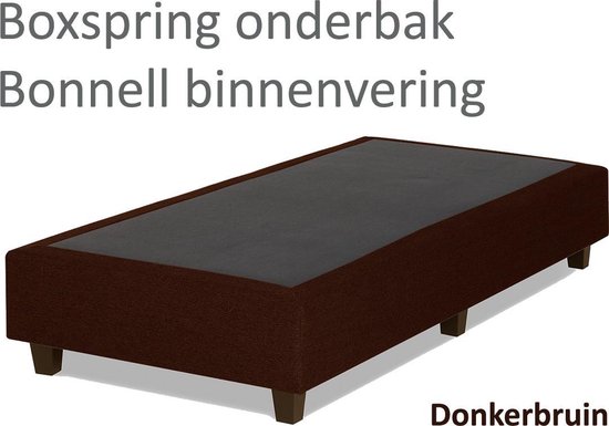 Boxspring underbody Bonnell innerspring, 80 x 210, Marron foncé