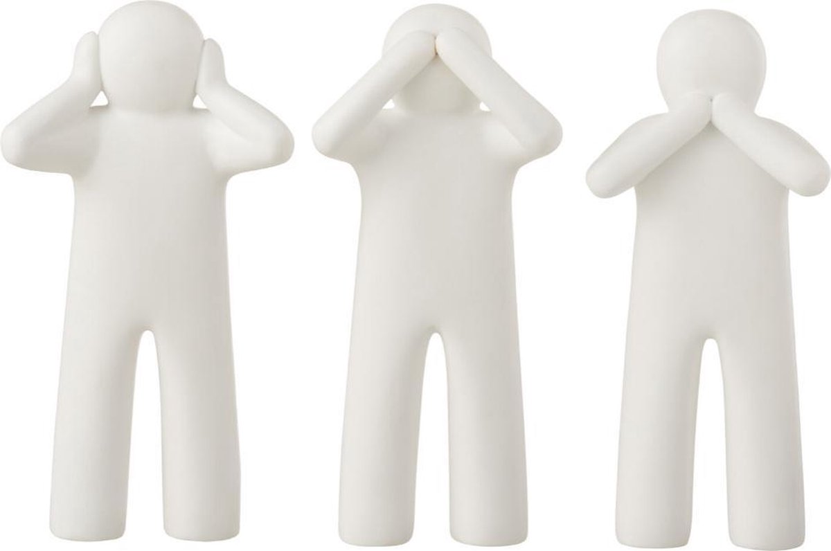 bol.com | Beeld Horen, Zien en Zwijgen Wit 30 cm - 3 st.