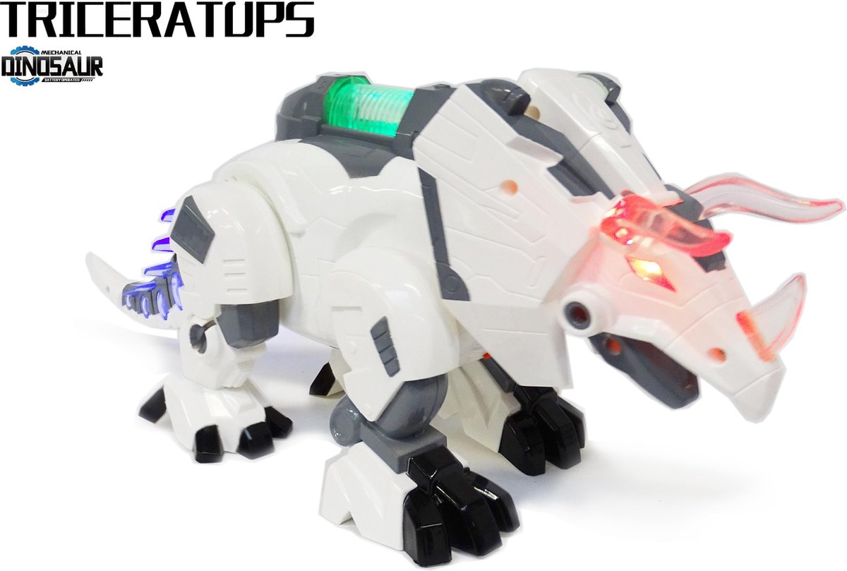 Dinosaurus robot Triceratops - bewegen en lopen - met led lichtjes en dino  geluiden -... | bol.com