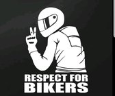 Autocollant 'Respect pour les motards' | voiture / moto / ordinateur portable (argent)