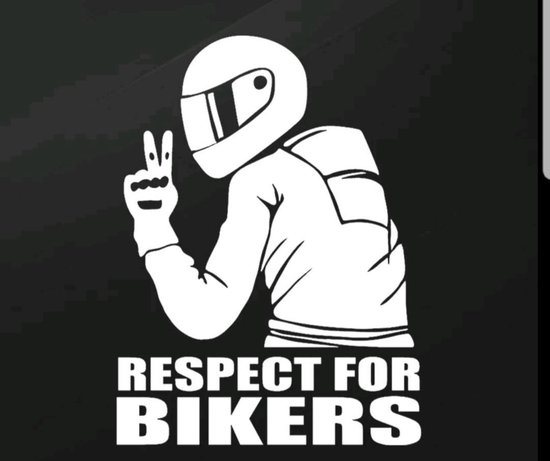 Sticker 'Respect for Bikers' | auto / motor / laptop (zilver)