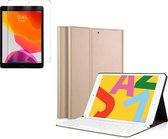 iPad 2020 / 2019 Hoes met Toetsenbord - 10.2 inch - iPad 2020 / 2019 Hoes Book Case Cover Hoesje met Toetsenbord en Screenprotector Goud