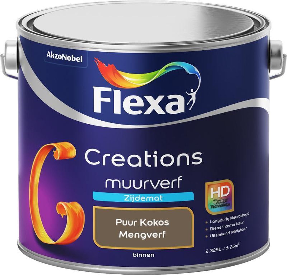 Flexa Creations - Muurverf Zijde Mat - Mengkleuren Collectie - Puur Kokos - 2,5 liter