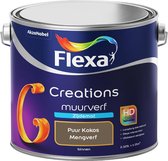 Flexa Creations - Muurverf Zijde Mat - Mengkleuren Collectie - Puur Kokos  - 2,5 liter