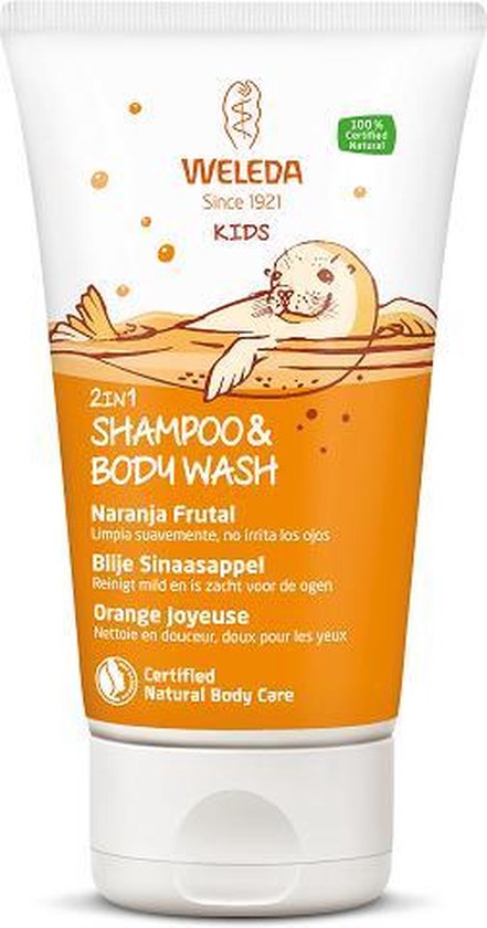 Weleda Kids 2-in-1 Shampoo & Body Wash Blije Sinaasappel Shampoo - 150 ml