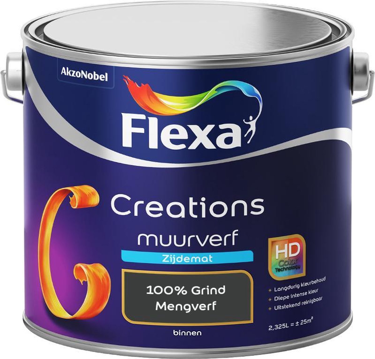 Flexa Creations - Muurverf Zijde Mat - Mengkleuren Collectie - 100% Grind - 2,5 liter