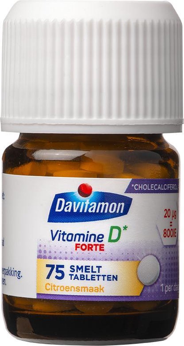 Davitamon Vitamine D3 Forte - vitamine D3 volwassenen - Smelttablet 75 stuks