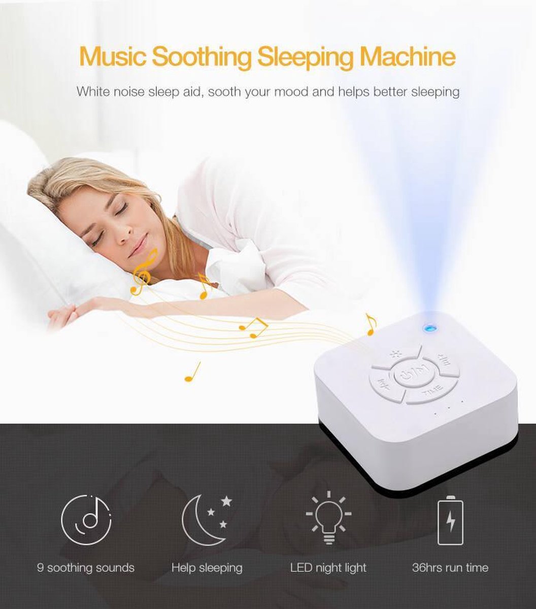 Machine de sommeil à bruit blanc Tous âges Sons de sommeil Veilleuse LED