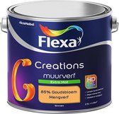 Flexa Creations Muurverf - Extra Mat - Mengkleuren Collectie - 85% Goudsbloem - 2,5 liter