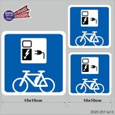 Fietsenstalling oplaadpunt elektrische fiets stickers maat S.