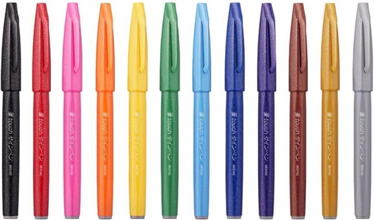 Stylo feutre Pentel Sign Pen couleurs assorties 1 mm - Pochette de 7