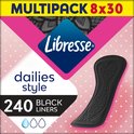 Libresse Dailies Style 240 zwarte inlegkruisjes multipack.