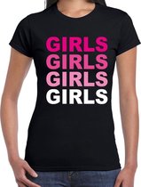 Gay pride Girls tekst t-shirt zwart voor dames 2XL