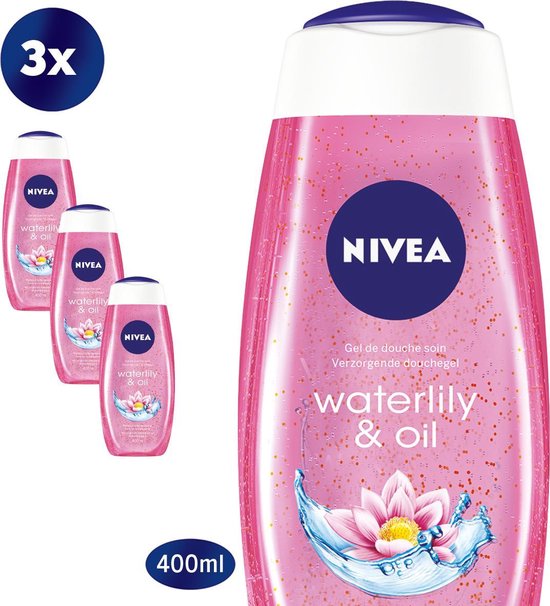 NIVEA Waterlily & Oil Douchegel - 3 x 400 ml - Voordeelverpakking