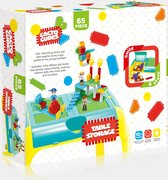 Cacto Cubes Table with 65pcs Set - Soft Bristle Building Blocks