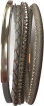 Petra's Sieradenwereld - *Leren armband grijs met magneetsluiting (1020)
