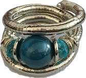 Petra's Sieradenwereld - Slangarmband met turquoise kraal (4)