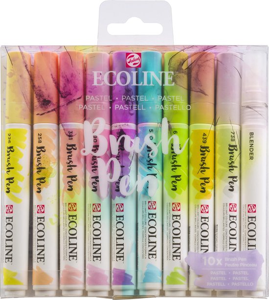 Ecoline Brush Pen set Pastel | 10 kleuren