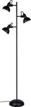 LED Vloerlamp - Trion Gini - E14 Fitting - 3-lichts - Rond - Mat Zwart - Aluminium - BES LED