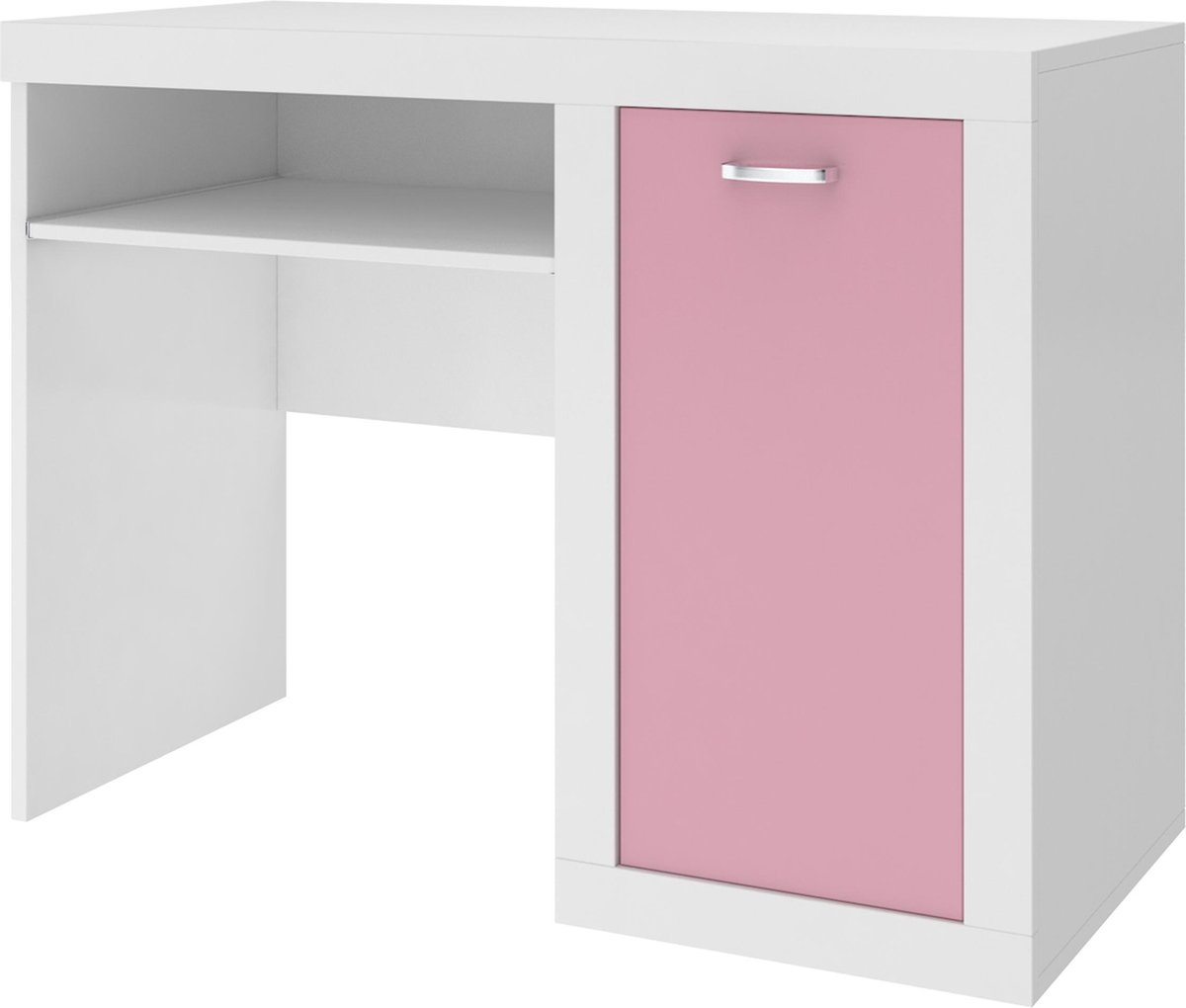 Kinder bureau - 100x80x52 cm wit/roze opbergschap | bol.com