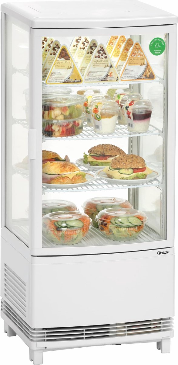 Bartscher Mini-koelvitrine 86L - LED - Dubbelzijdige toegang - 425x425x980mm