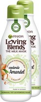 Garnier Loving Blends Milk Mask Amandel Haarmasker - 2 x 250ml - Multiverpakking - Normaal tot lichtdroog haar