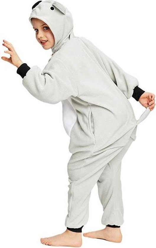Verscheidenheid kopen kandidaat Onesie Koala huispak jumpsuit kostuum kinderen grijs- 104-110 (3-4 jaar)  met ketting... | bol.com