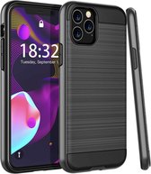 Apple iPhone 11 Back cover - Zwart - Geborsteld - Shockproof Armor Cover